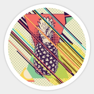 Retro pineapple pattern Sticker